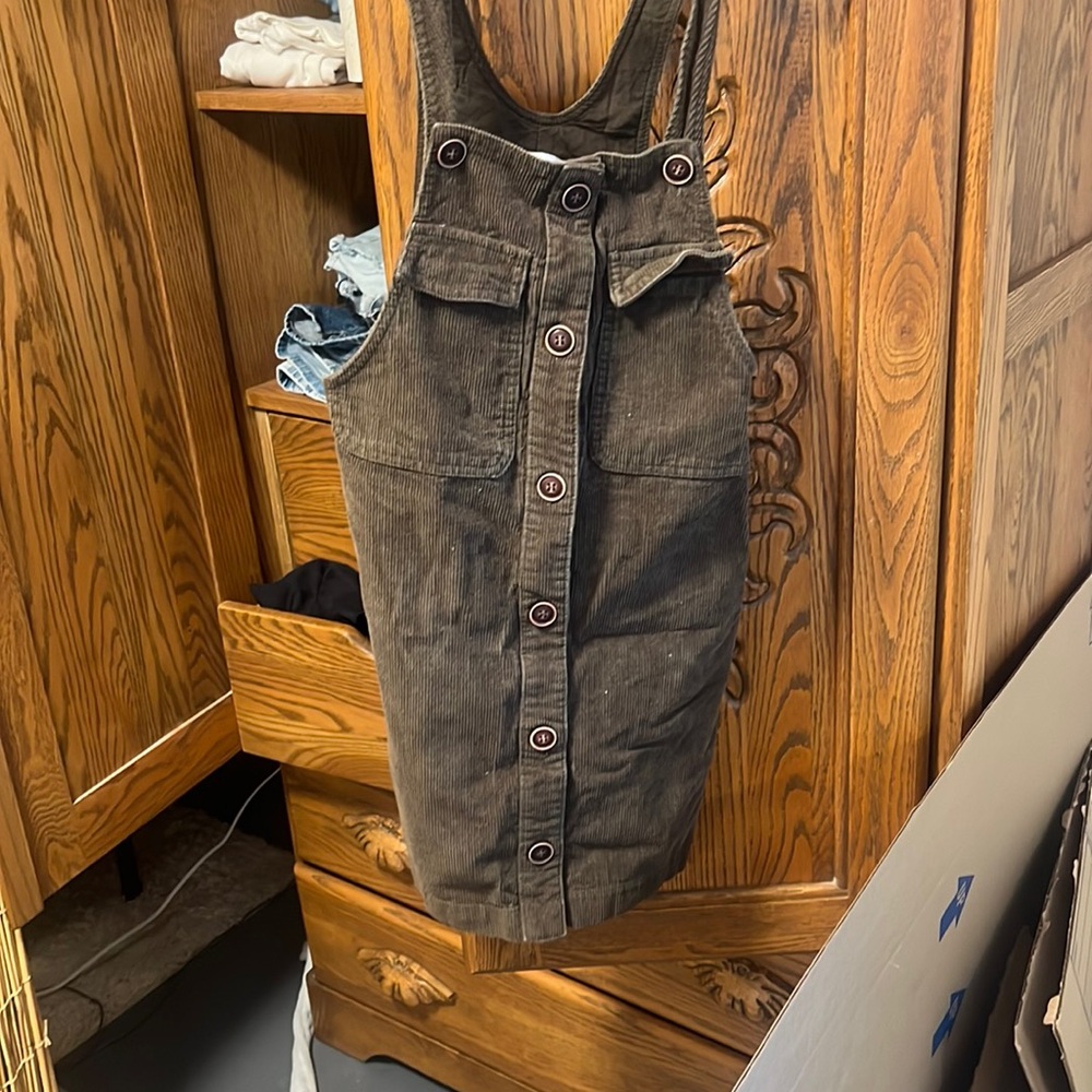 Zara olive green corduroy dress